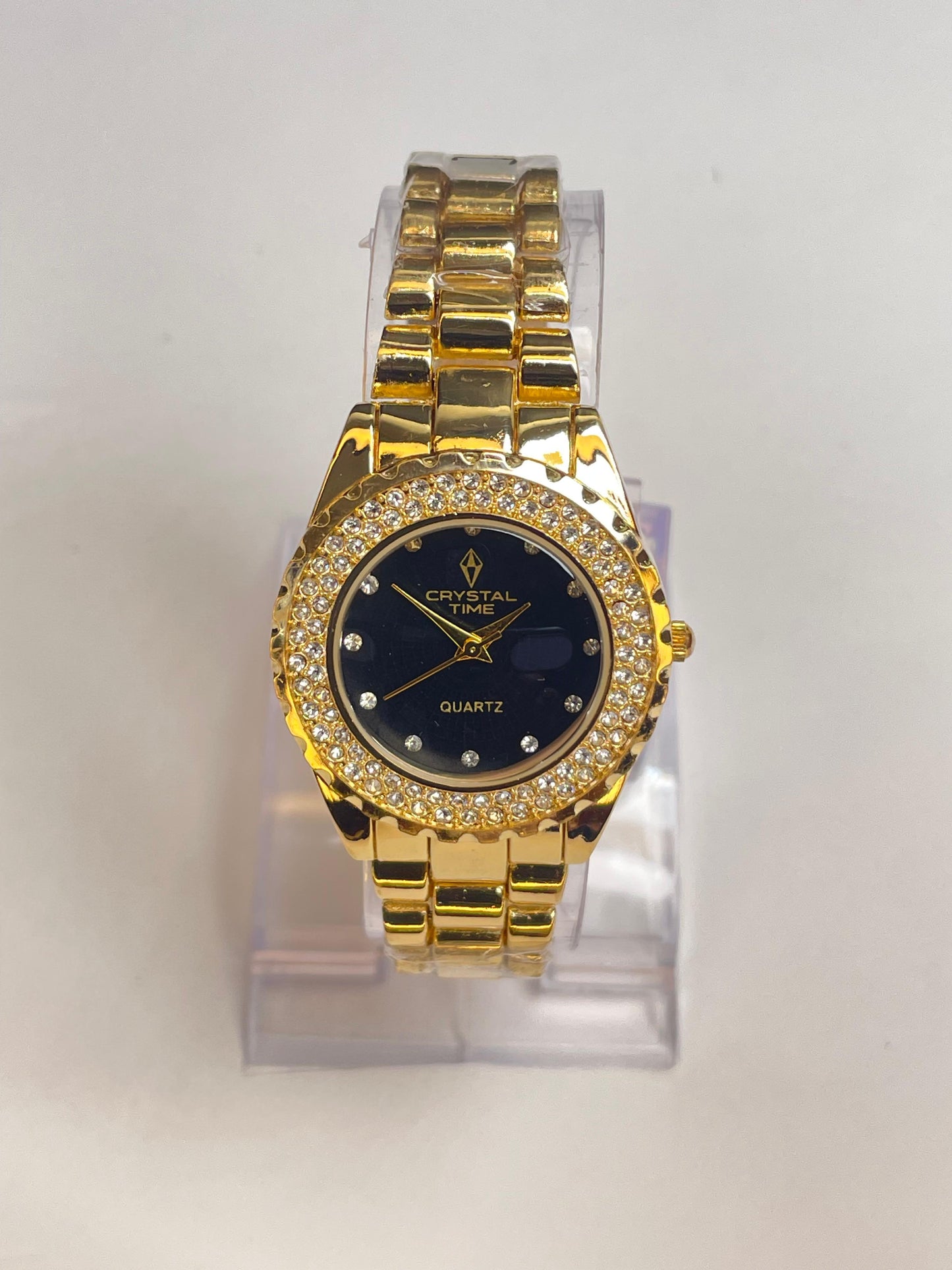 Veloura Black Dial Stainless Steel Watch